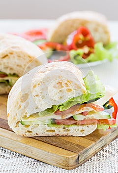 Ciabatta Sandwich with cheese