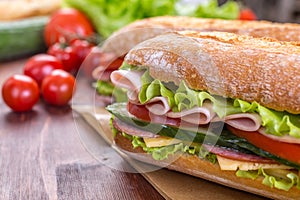 Ciabatta Sandwiches with ham