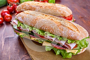 Ciabatta Sandwiches with Various Meats