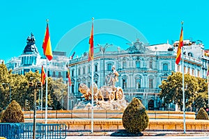 Cibeles Fountain Fuente de La Diosa Cibeles in the downtown of photo