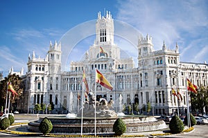 Cibeles Fountain and Palacio de Comunicaciones, Madrid, Spain