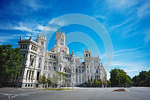 Cibeles Palace and city square building in Madrid, Spain photo