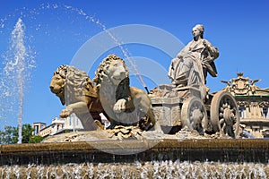 Cibeles statue Madrid fountain in Paseo Castellana photo