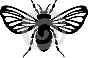 cicada Black Silhouette Generative Ai