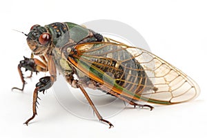 Cicada, insect, isolated white, vertical