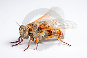 Cicada insect on a white background