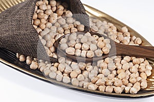 Cicer arietinum - Raw Grains Of Chickpea; Legume With Important Culinary And Nutritional Qualities