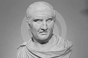 Cicero, the greatest ancient roman orator, marble statue in front of Rome Old Palace of Justice, made in 19th century