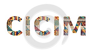 CICIM Stylized Text Vector Illustration with Geometric Pattern Infill, Decorative Typeface, vector design Generative AI