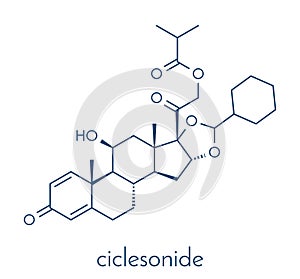 Ciclesonide glucocorticoid drug molecule. Skeletal formula.