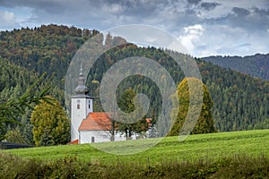 Cicmany village , church under a hill