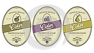 Cider labels set