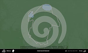 Cieliachanski Sielsaviet outlined, Belarus. Physical