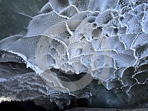 Cieling of ice cave in Alaska