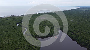 Cienaga la caimanera landscape photography with drone over Colombia photo