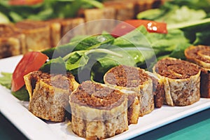 Cig kofte, a raw meat dish in Turkish and Armenian cuisines.