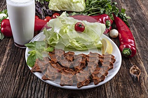 Cig kofte, a raw meat dish in Turkish and Armenian cuisines. Turkish cig means