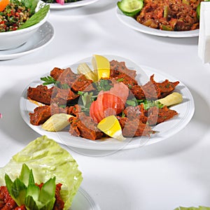 Cig kofte, raw meatball, one of the most important dishes of Turkish cuisine