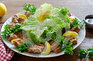 Cig kofte / Turkish food. Closeup, meatball