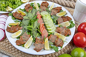 Cig kofte / Turkish Traditional Food. Traditional Turkish Raw Meat