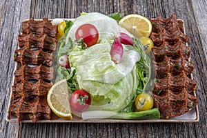 Cig kofte / Turkish Traditional Food. Traditional Turkish Raw Meat.  Cig Kofte  Turkish food