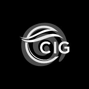 CIG letter logo design on black background. CIG creative circle letter logo concept. CIG letter design