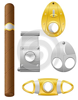 Cigar and cutter vector illustration