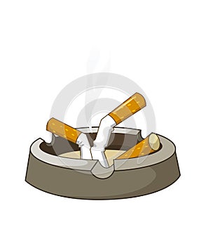 Cigaretes on Ashtray