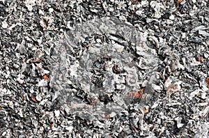 Cigarette ash in the ashtray photo