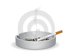 Cigarette on the ashtray