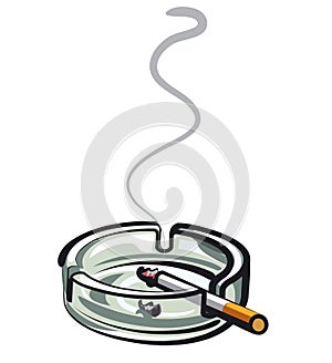 Cigarette in ashtray