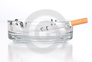 Cigarette in ashtray