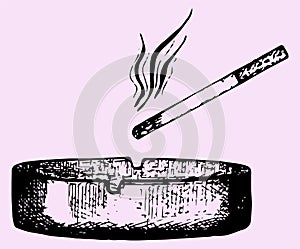 Cigarette in an ashtray