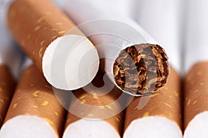 Cigarette with brown filter