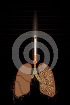 Cigarette burning Lungs