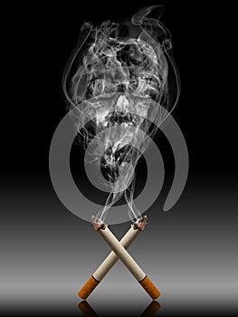 Cigarette with deadly smoke - Tabac kills life con