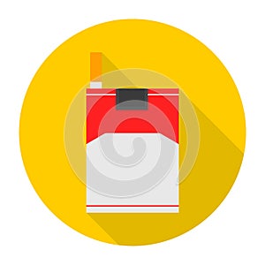 Cigarette flat icon with long shadow