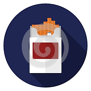 Cigarette icon in flat design.