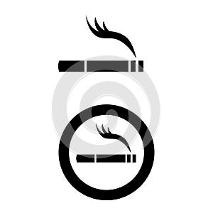 Cigarette icon vector. smoke illustration sign.  For web sites photo
