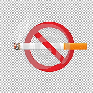 Cigarette isolated on background. Vector illustrations in realistic style