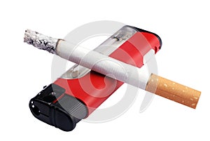 Cigarette with lighter