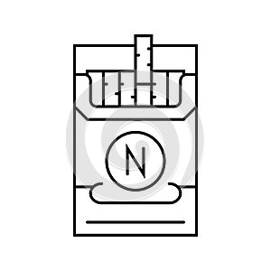 cigarette nicotine line icon vector illustration