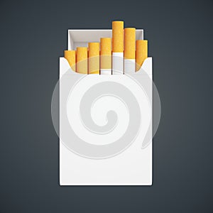 Cigarette pack on dark