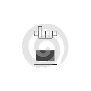 Cigarette pack vector icon on white isolated background