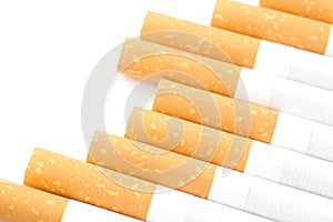 Cigarettes with a brown filter isolated