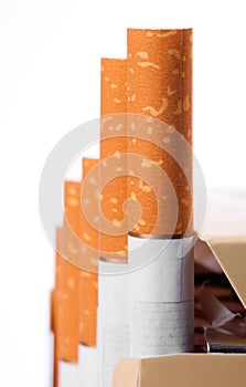 Cigarettes close up in the box