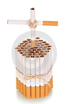 Cigarettes kill. Stop smoking. Anti-tobacco concept isolated