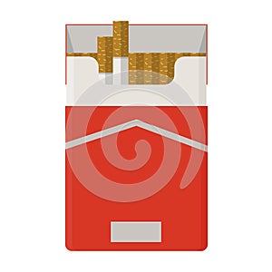 Cigarettes pack. Flat design.