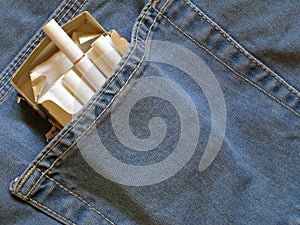 Cigarettes pack within pocket