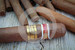 Cigars of Cuba on a wooden table